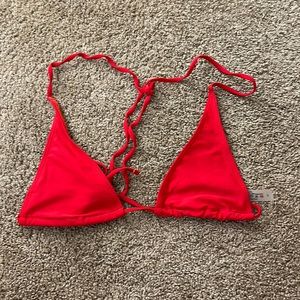 Vibrant red bikini top
